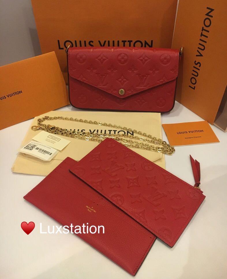Louis Vuitton Cerise Monogram Empreinte Leather Pochette Felicie