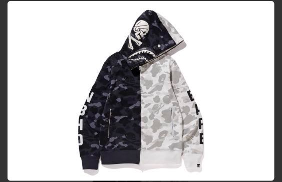 Bape black and white camo hoodie new arrivals