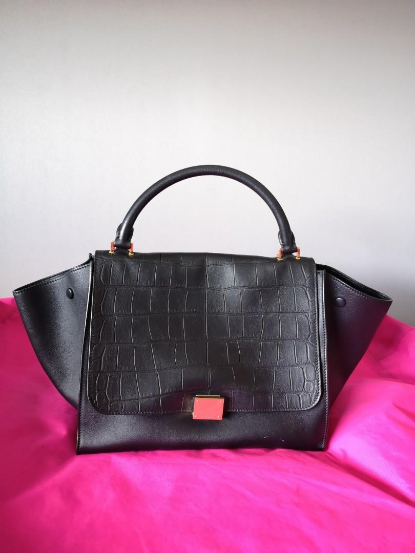 celine trapeze croc embossed