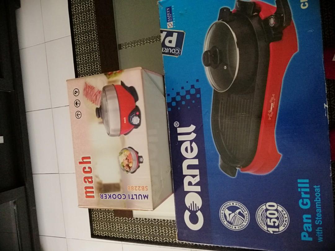 Malay Owner Cornell Pan Grill With Steamboat Sold And Mach Multi Cooker Tv Home Appliances Kitchen Appliances Bbq Grills Hotpots On Carousell