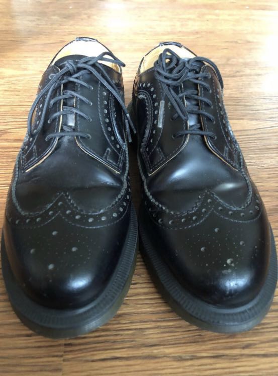 dr martens 3989 black stacked brogues