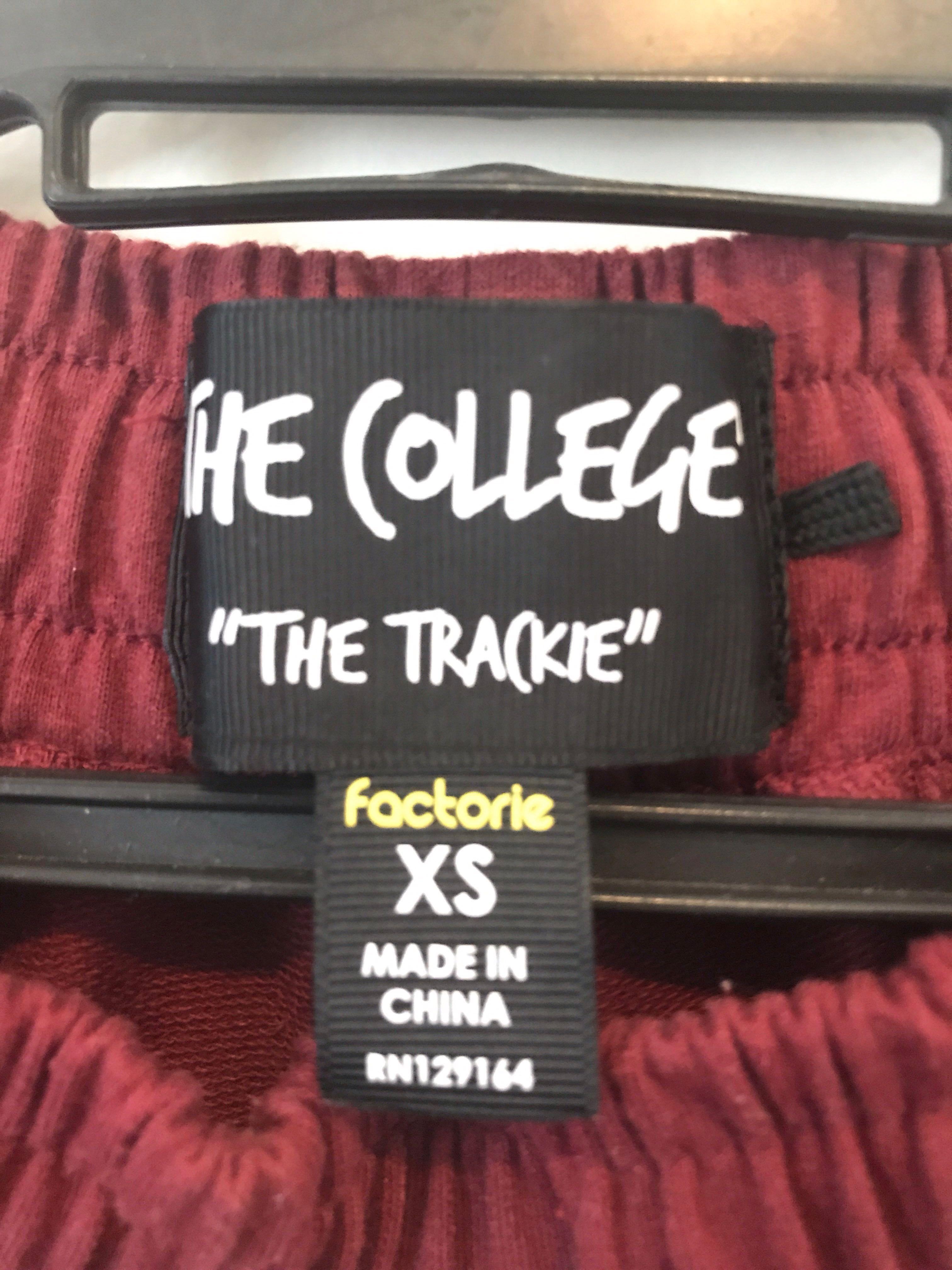 Factorie College Trackie Men s Fashion on Carousell