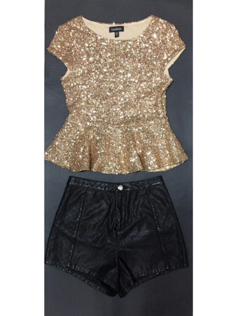 black gold sequin top