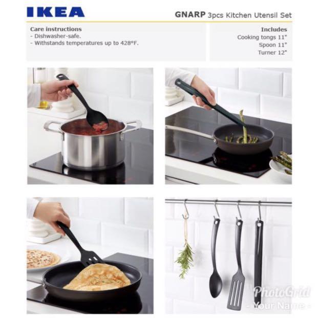 Ikea Gnarp 3 Piece Kitchen Utensil Set Black Home Furniture Home Appliances Other Kitchen Appliances On Carousell