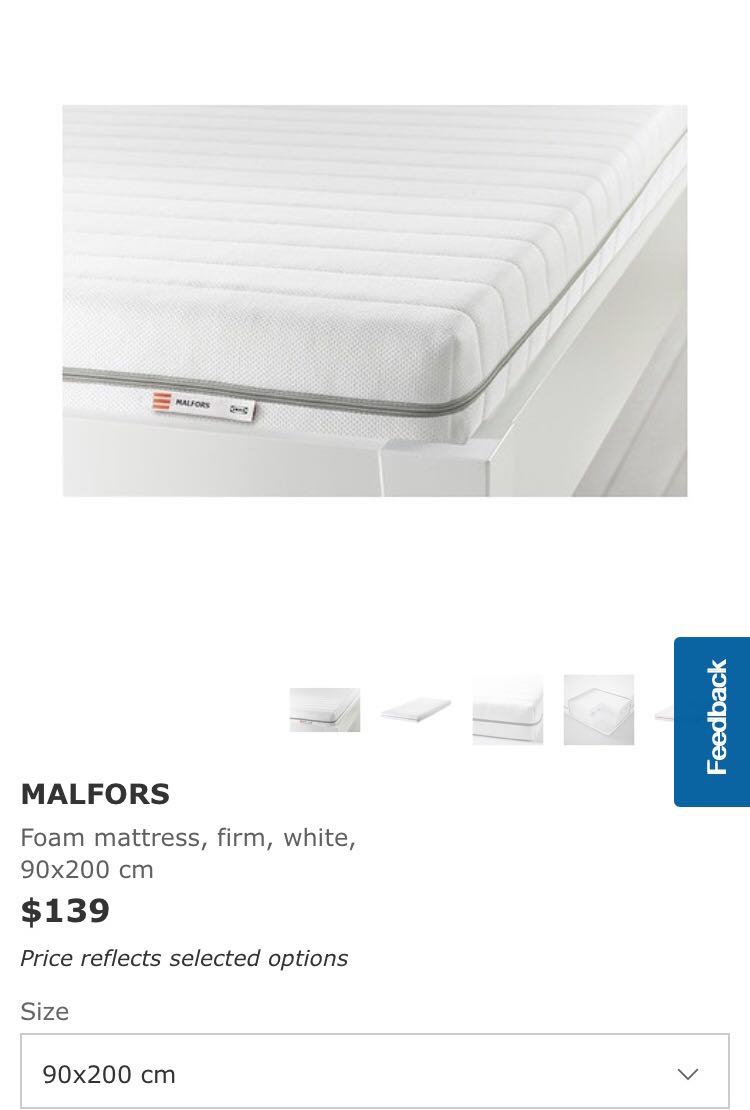 Ikea Malfors Mattress Single Furniture Beds Mattresses On