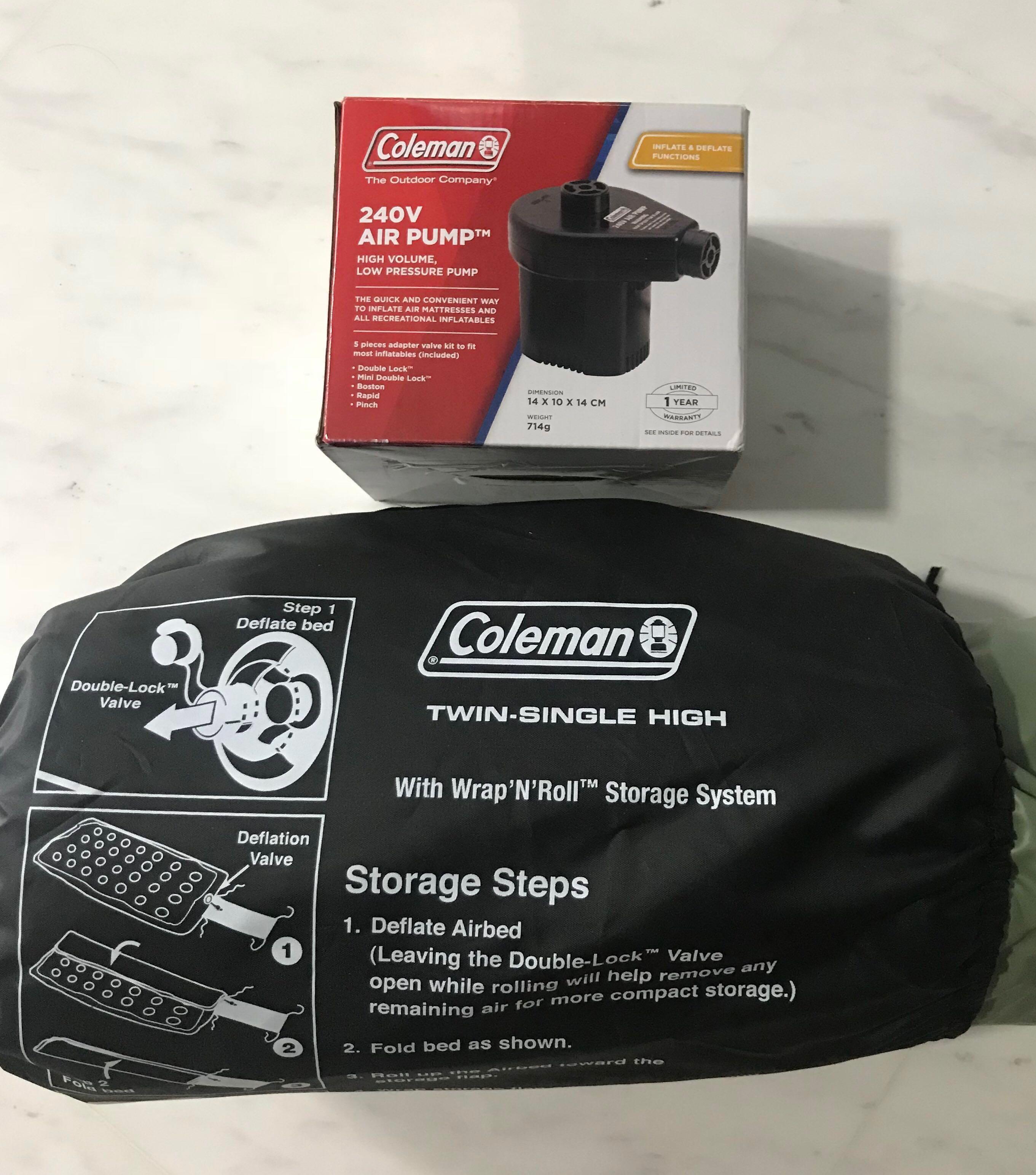 Inflatable Airbed + Pump, Sports Equipment, Sports & Games, Water