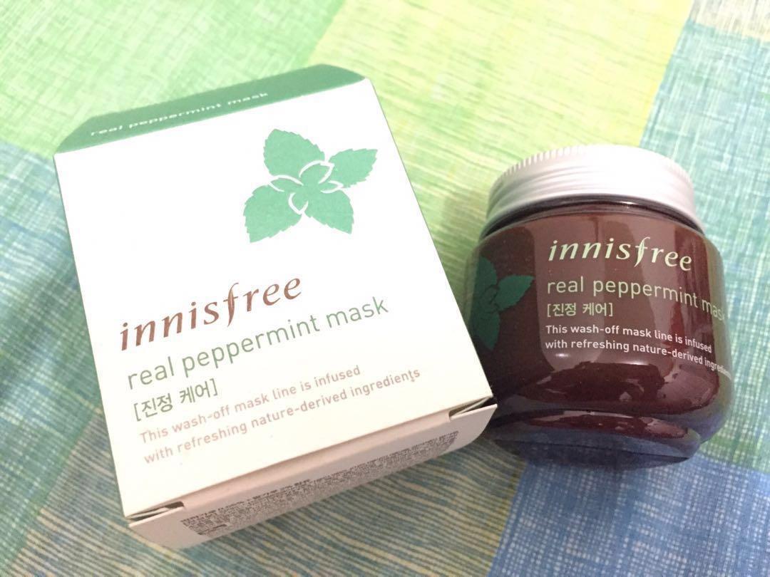 Innisfree Real Peppermint Mask (Category: Face Care) located in Pasay City. Submitted by nnetc (Listing ID 207500588, Image 1). Description: LAST PRICE POSTED. Original Price: PHP 750 Product Detail: - A refreshing finish from fresh, natural ingredients - Moistly soothes skin with abundant moisture. - Treats the secreted sebum for a clean skin. - Refreshes skin with a delicate natural fragrance while applying this mask. #newme2019.