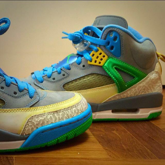 jordan spizike blue and yellow