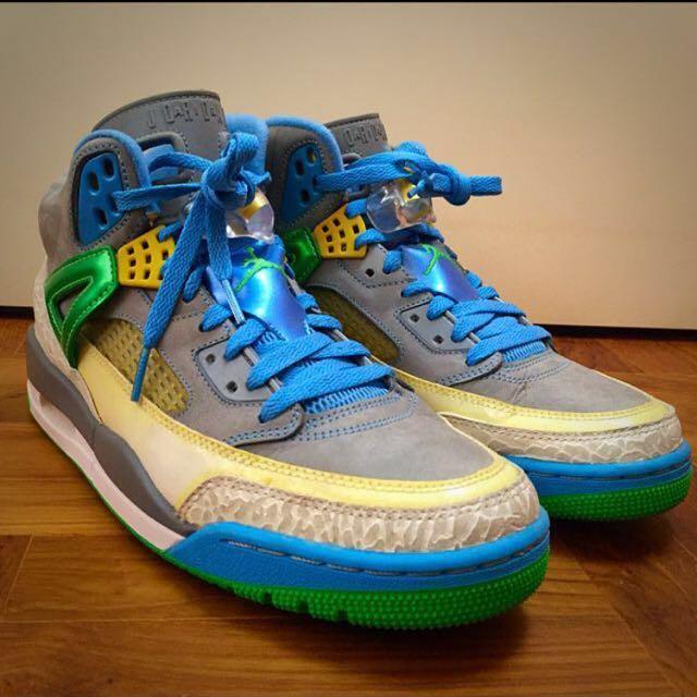jordan spizike blue yellow