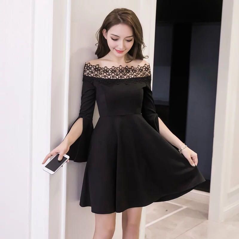 Korean Style Off Shoulder Dress Casual Or Dinner Dress Women S Fashion Clothes Dresses On Carousell