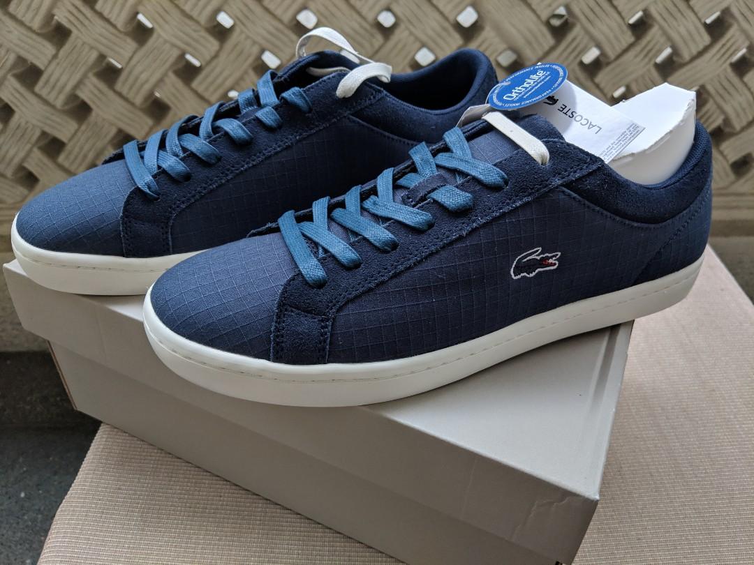 Lacoste men's straightset leather trainers sale