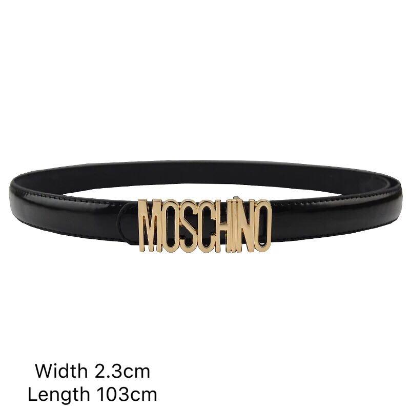 white moschino belt