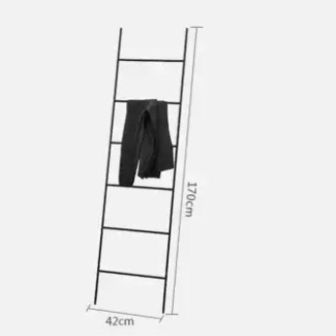Nordic Designer Bathroom Clothes Hanger Ladder Rack BLACK, Furniture