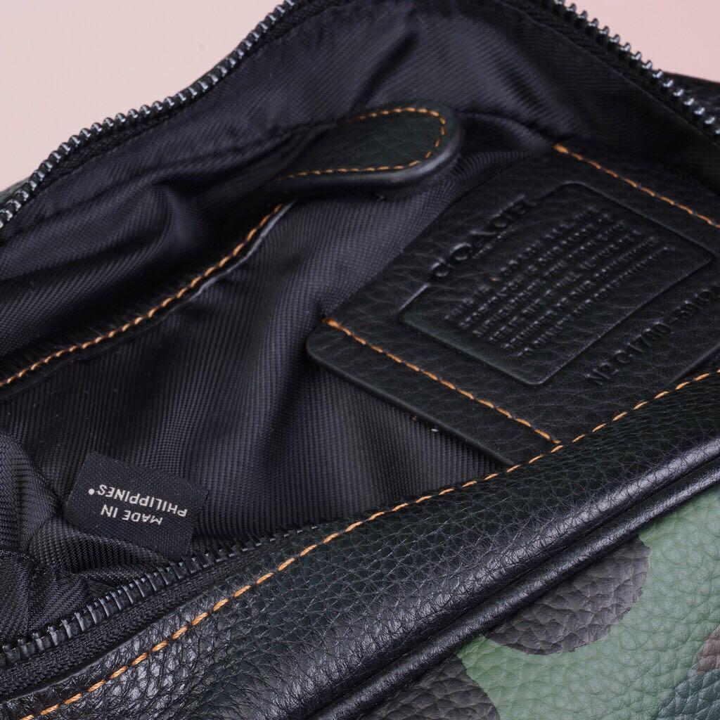 Original coach army green camouflage Sling Bag, Men's Fashion, Bags
