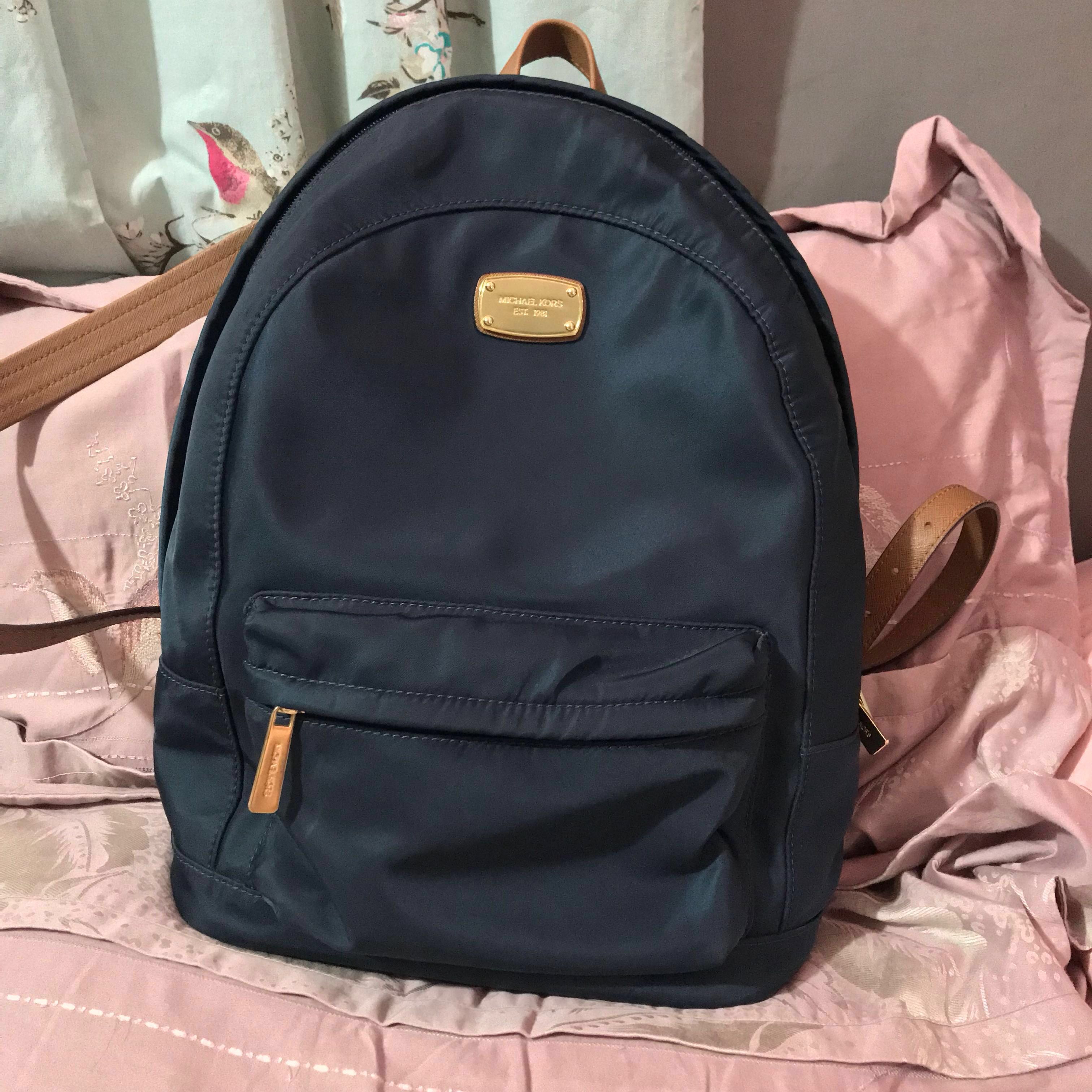 michael kors navy blue backpack