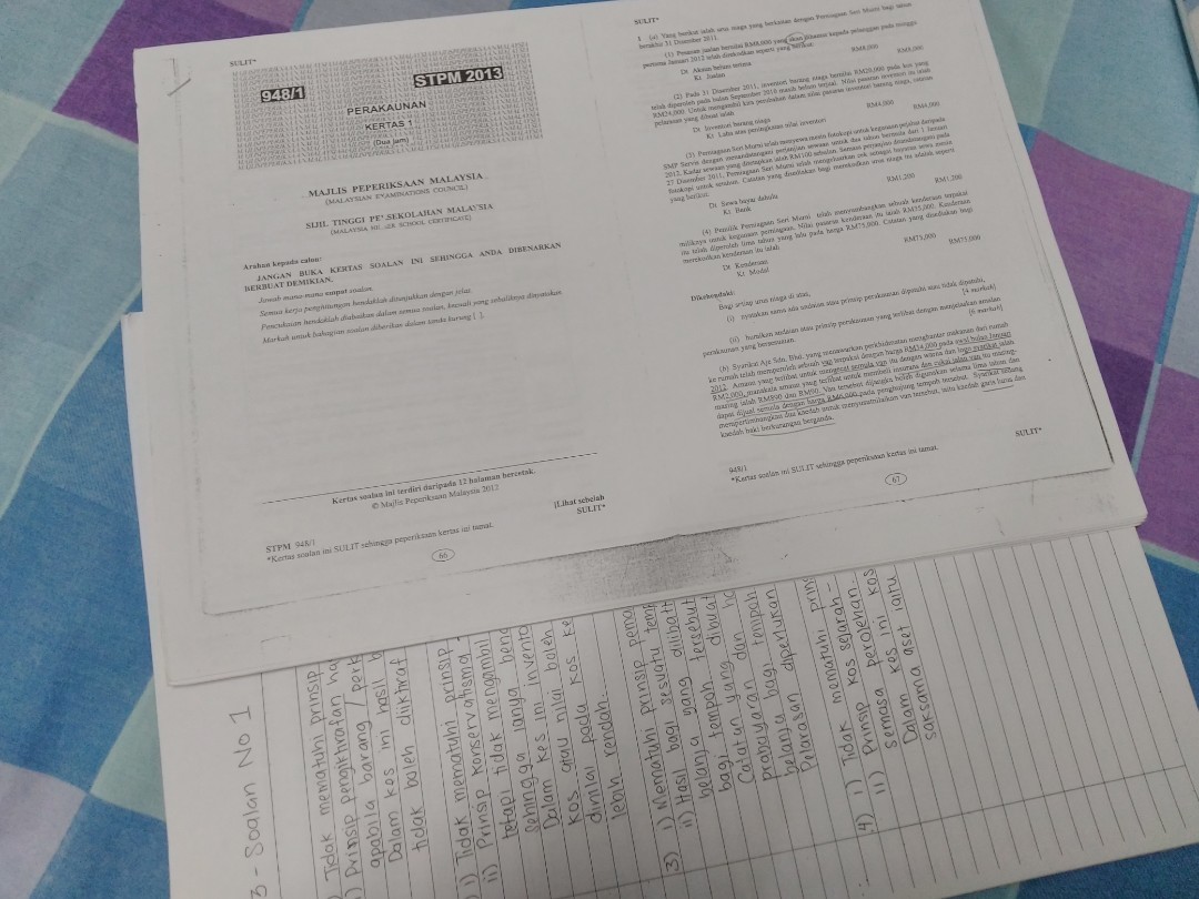 Skema Jawapan Perakaunan Stpm 2014 Kertas 1  malakowe