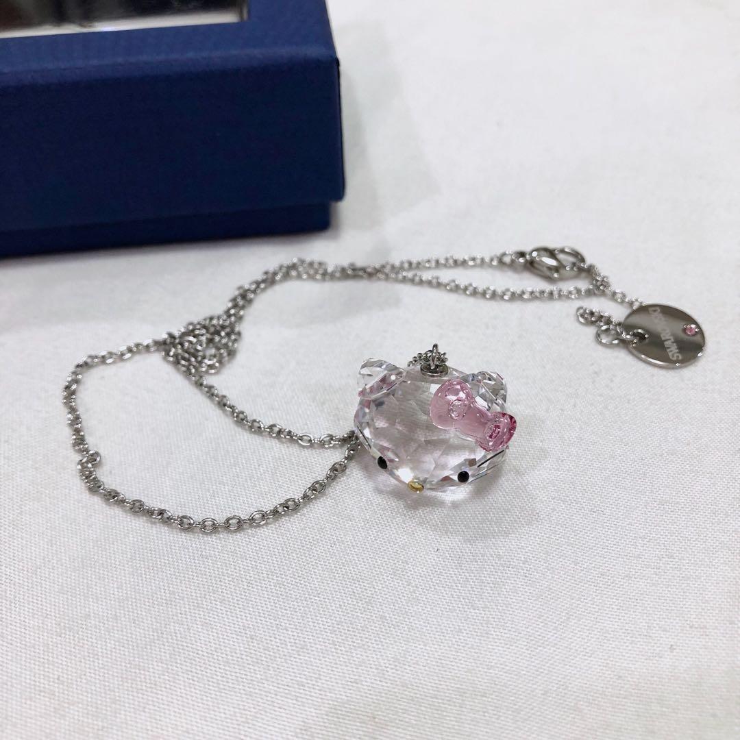 Romantic Kitty Crystal Bead Silver Tone Necklace - avalaya.com
