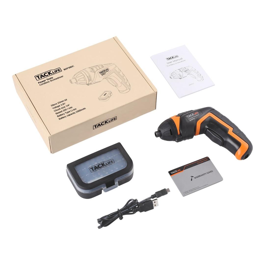 TACKLIFE SDP50DC CORDLESS RECHARGEABLE SCREWDRIVER 3.6V BRAND NEW
