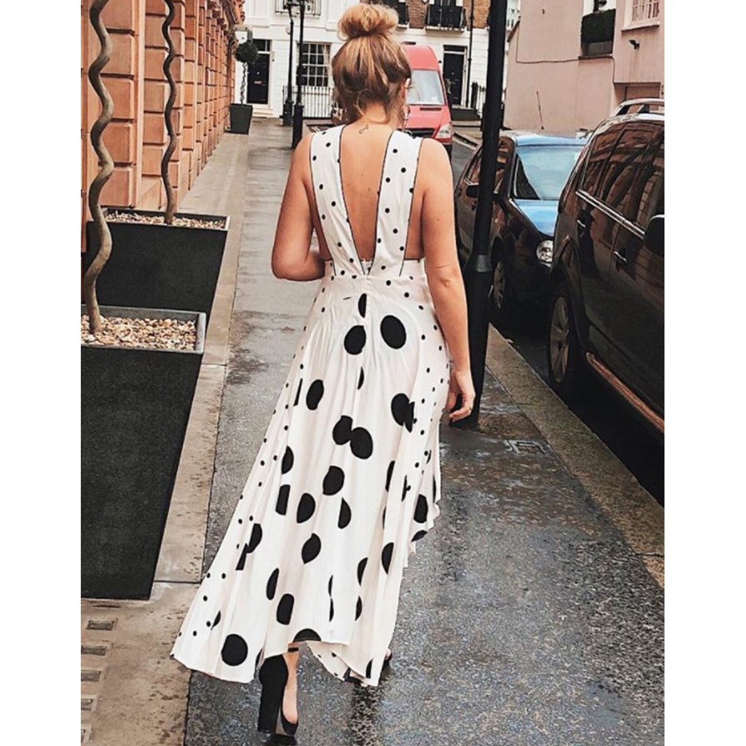 topshop mix spotted midi dress
