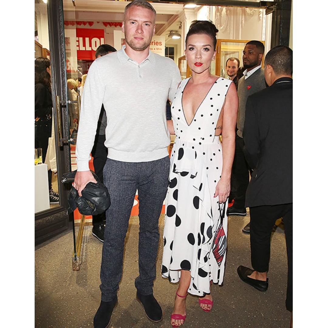 topshop mix spotted midi dress