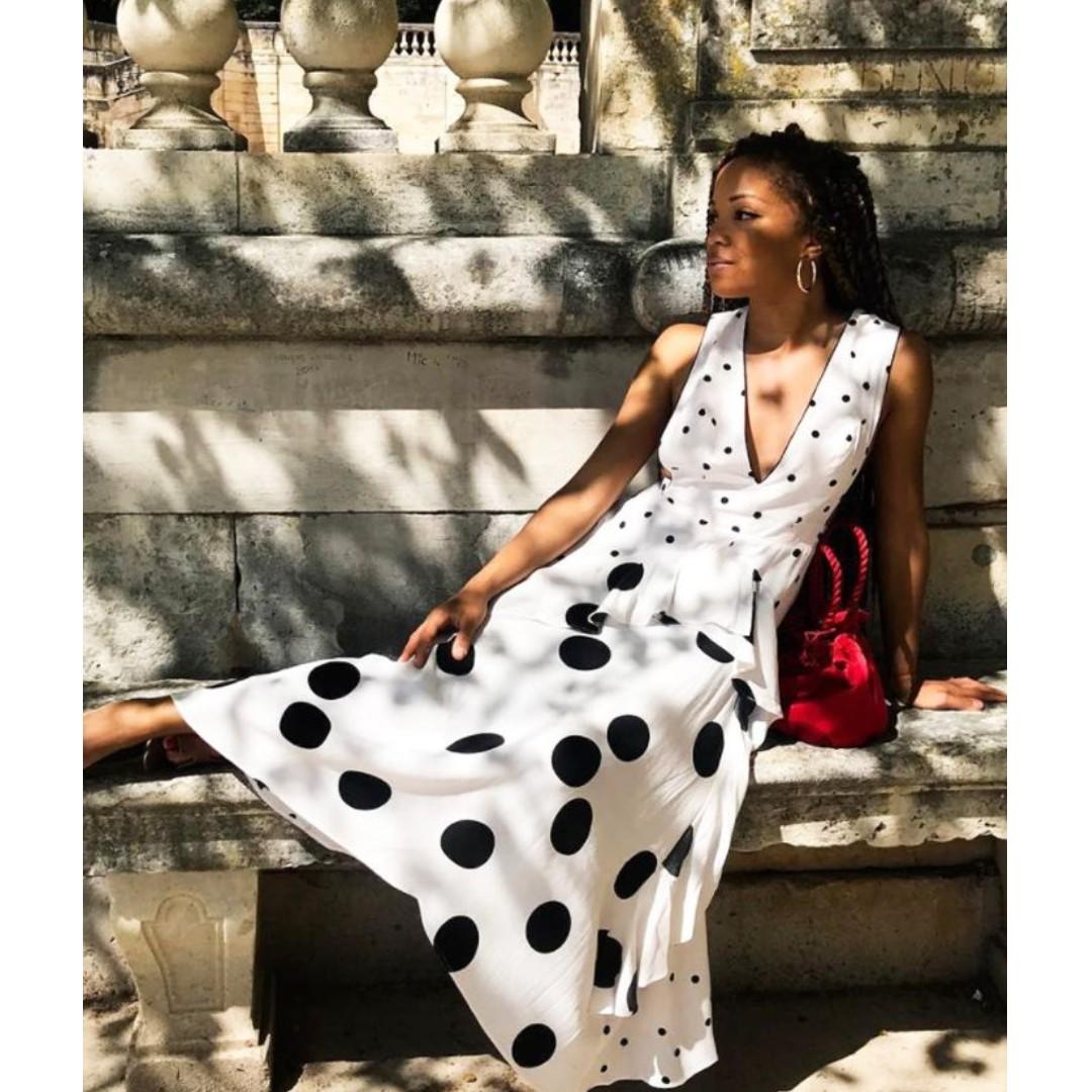 Topshop midi polka dot dress clearance