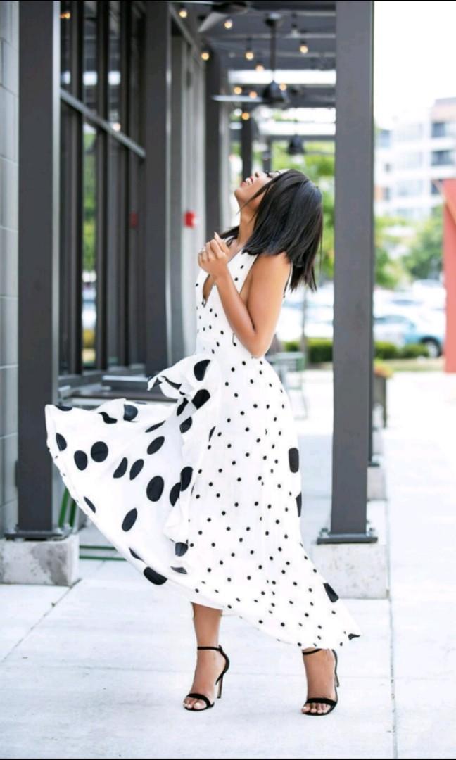 topshop mix spotted midi dress