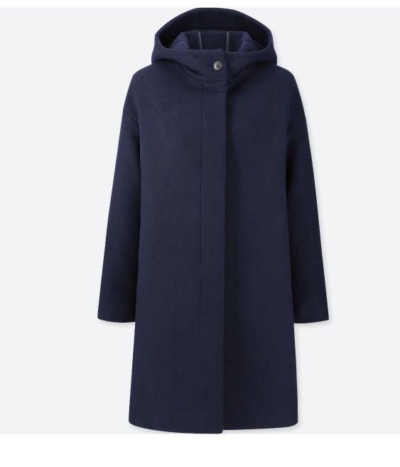 Uniqlo hooded wool coat size M