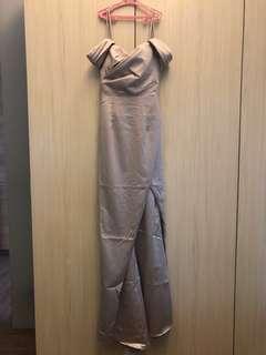 Silver Formal Long Gown (FOR RENT)
