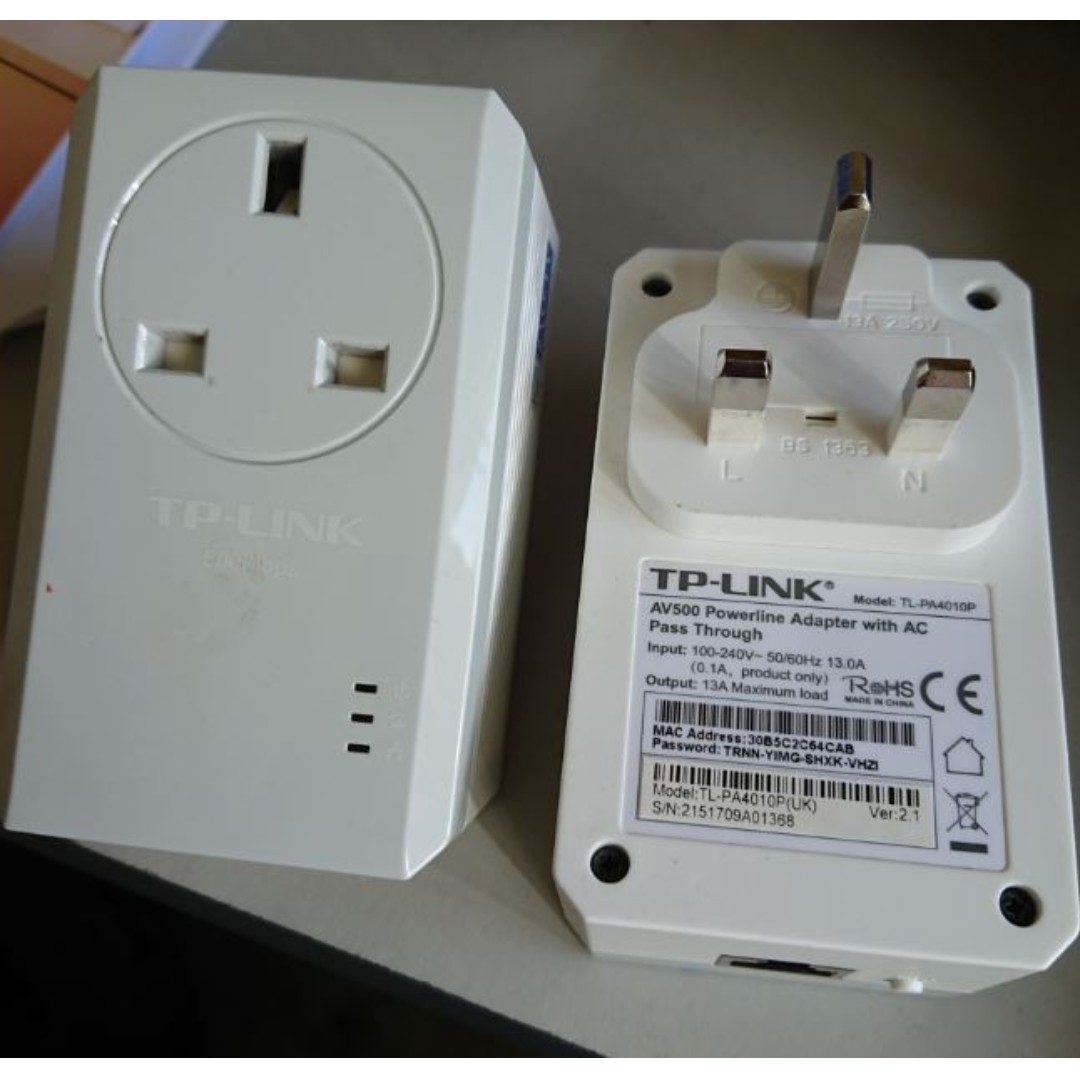 1 Pair Of Tplink 500mbps Av500 Wi Fi Powerline Extender Electronics Others On Carousell