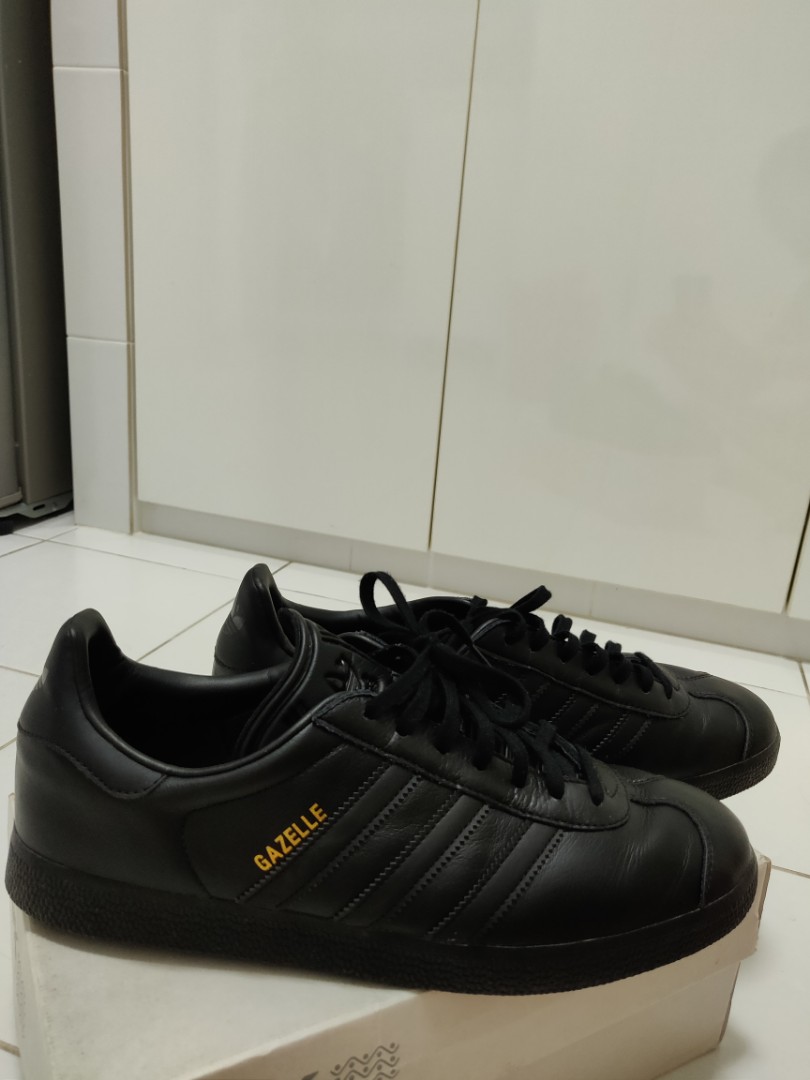Adidas Gazelle Black leather sneakers Men s Fashion Footwear
