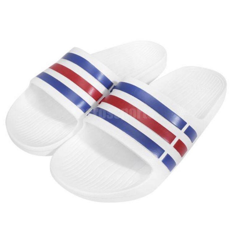 white adidas sliders
