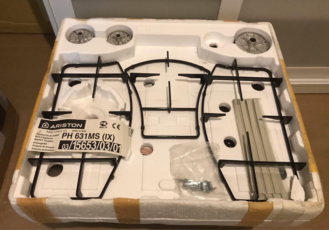 Ariston PH631 builtin cooktop, with 3 gas burner and 1 electric plate