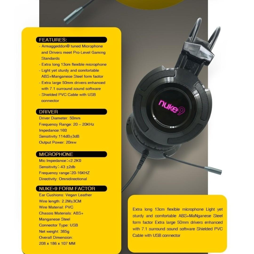 Armaggeddon rgb 7.1 on sale gaming headset nuke 9
