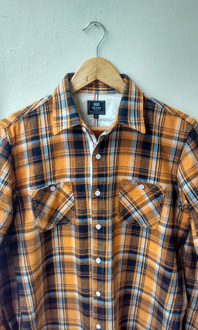 Beam heart japan plaid shirt, Fesyen 