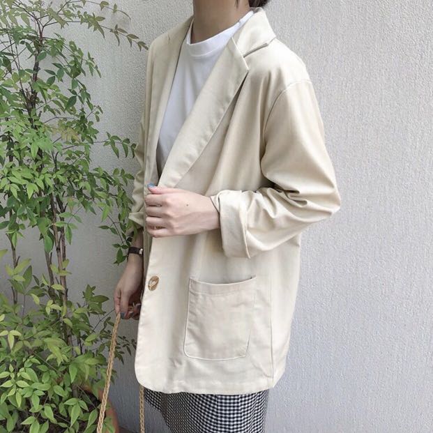 oversized linen blazer