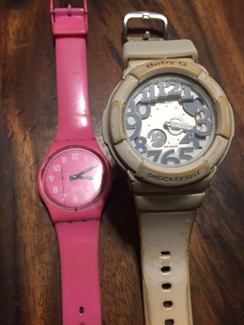 Bundle Authentic Casio Baby G and Swatch Watch