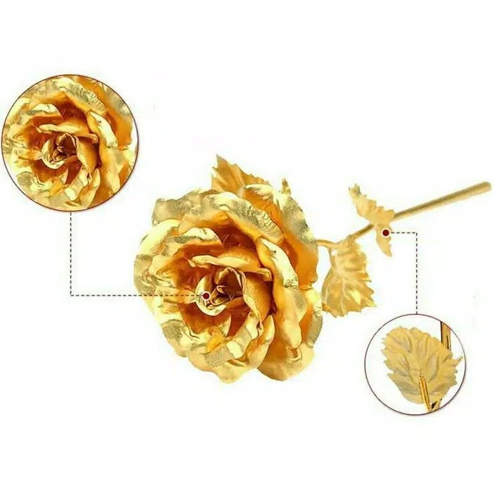 Bunga Mawar Emas 24k Rosegold Rose Gold Bunga Emas Desain Kerajinan Tangan Lainnya Di Carousell