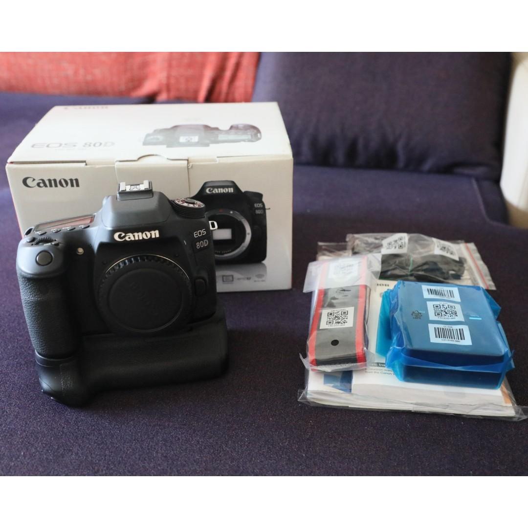 canon 80d with battery grip bg e14