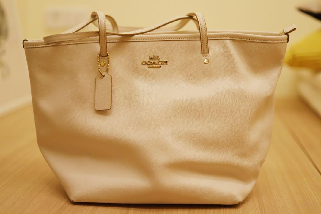 coach white tote bag