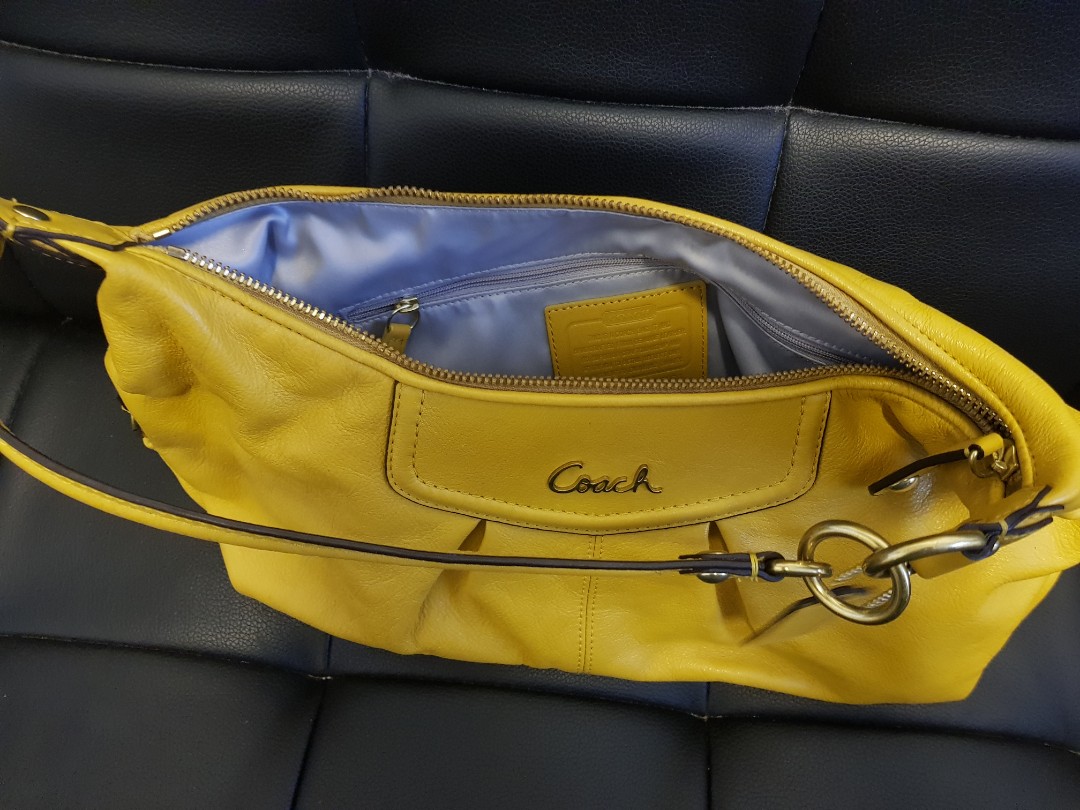 coach mustard yellow handbag