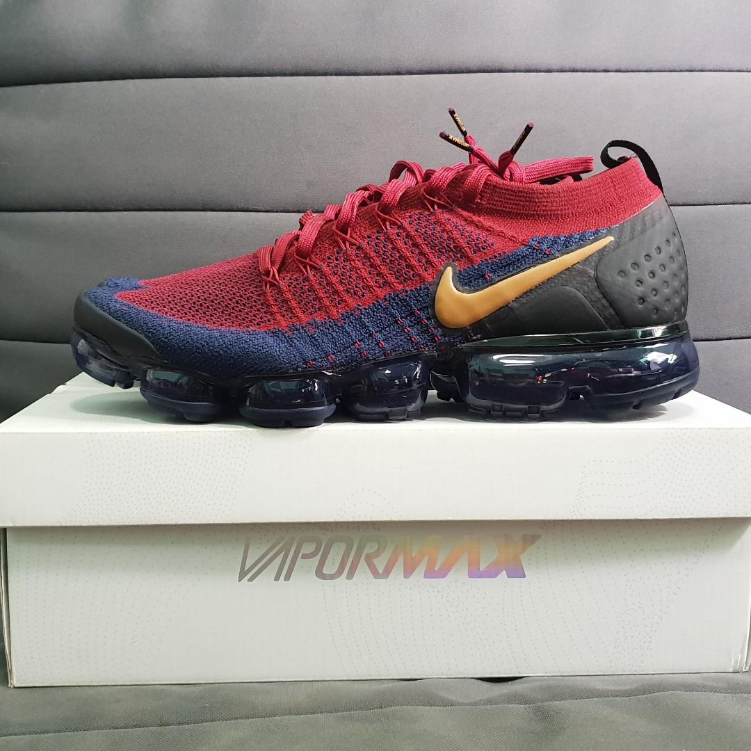 Burgundy and gold vapormax hot sale
