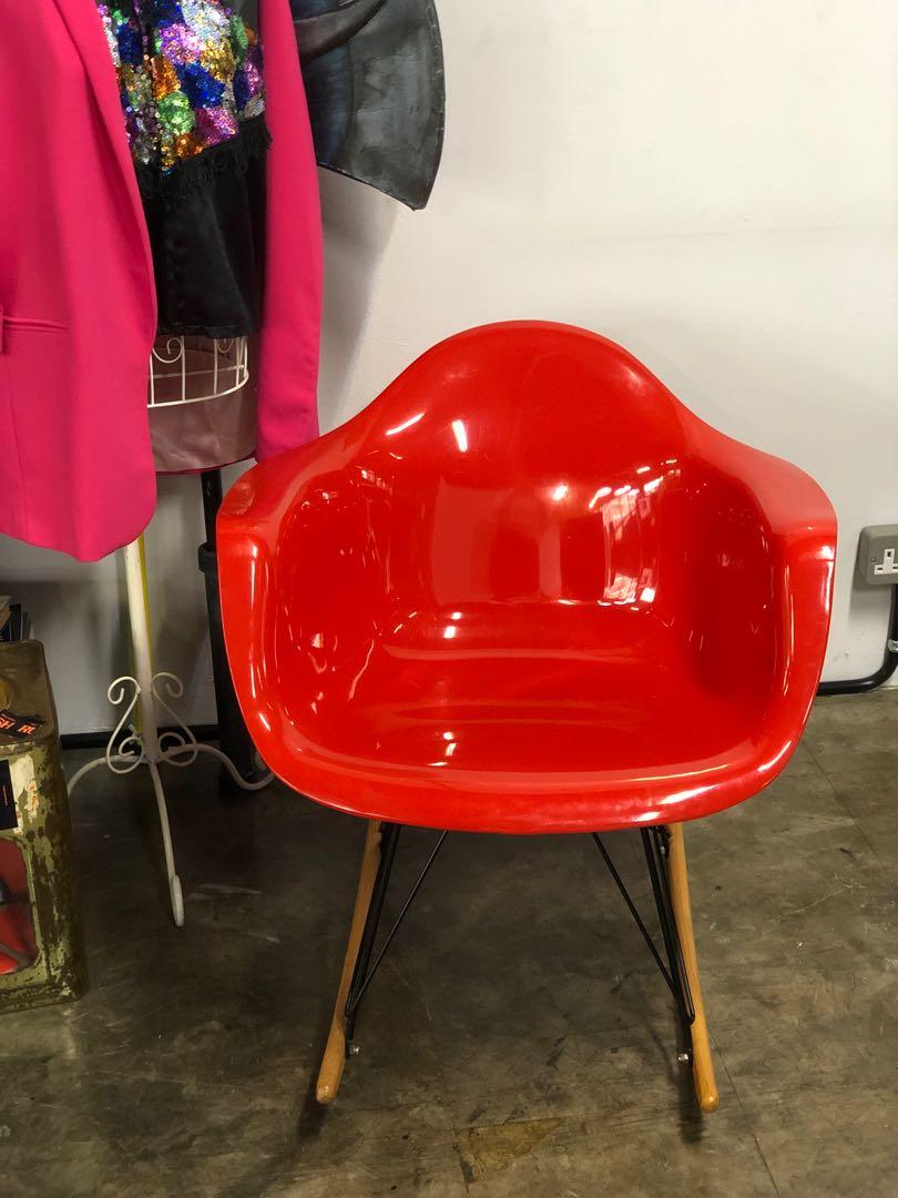 EAMES ROCKING CHAIR replica in red, Furniture & Home Living