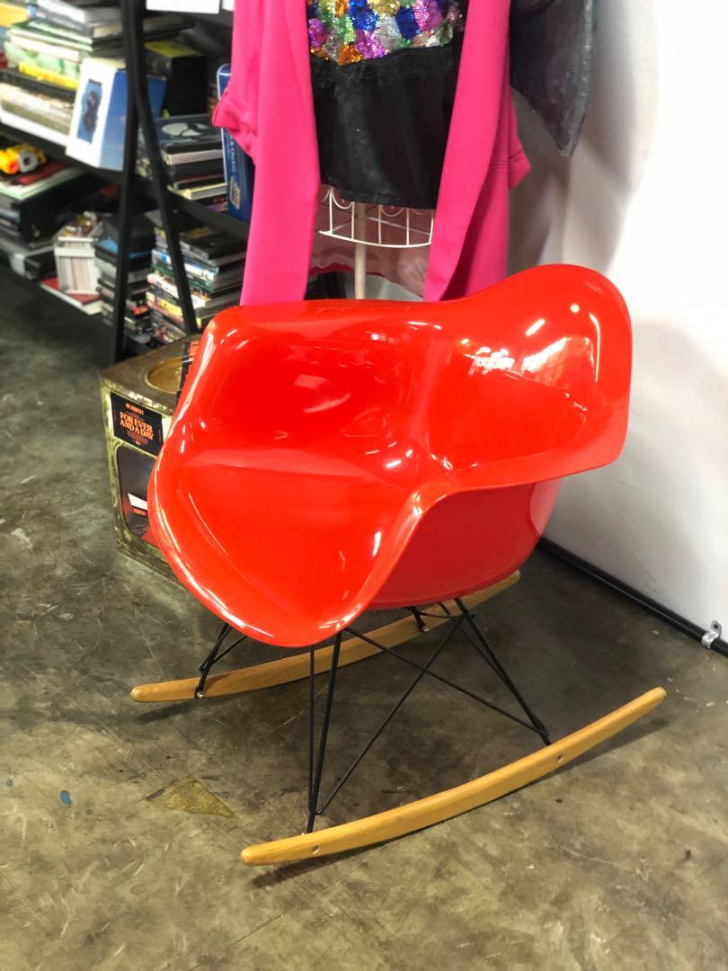 Eames Rocking Chair Replica In Red Furniture Tables Chairs