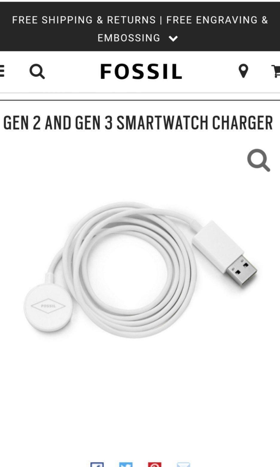 Fossil Smartwatch Gen 2 \u0026 3 charger 