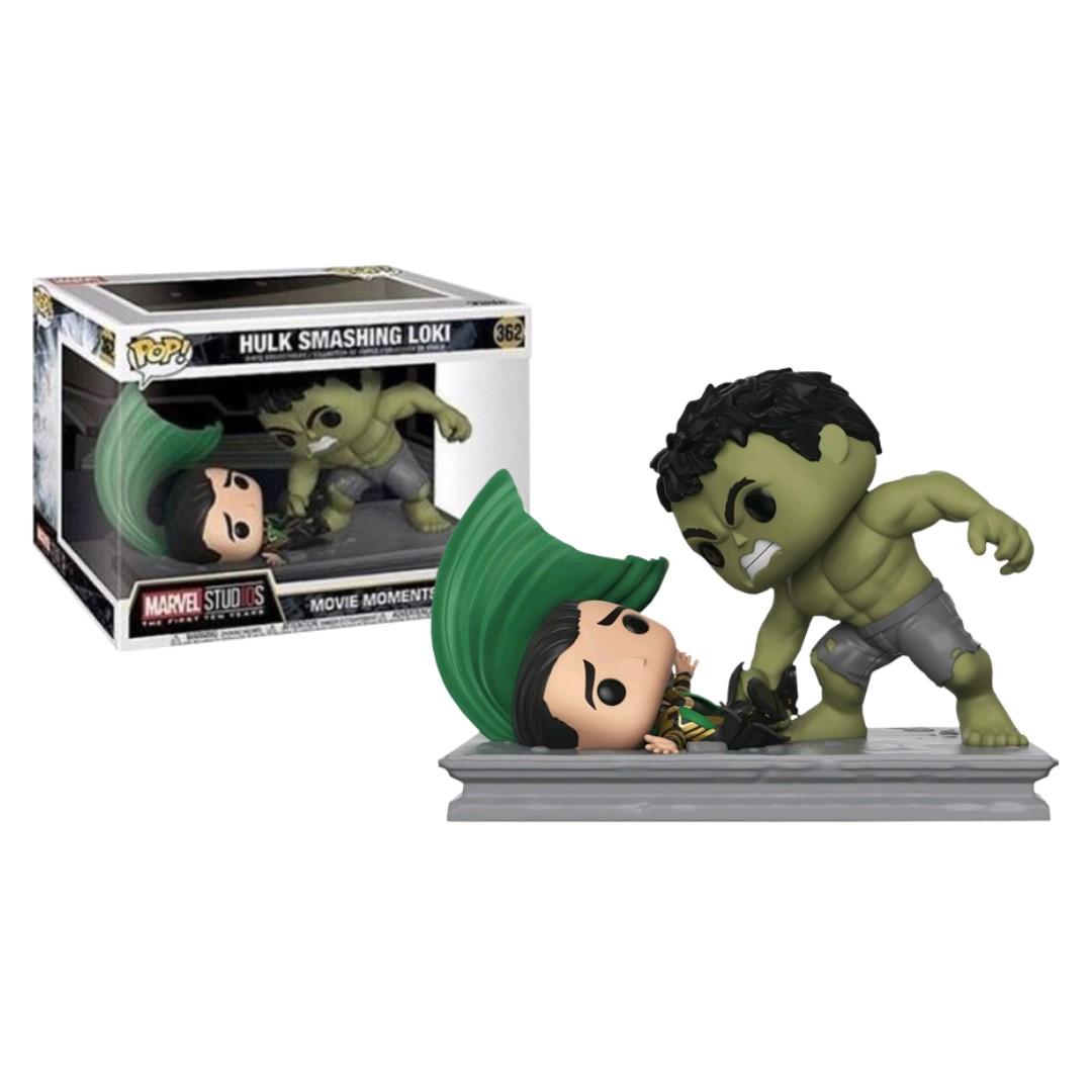 Funko Pop Marvel Studios The First Ten Years Hulk Smashing Loki Movie Moment