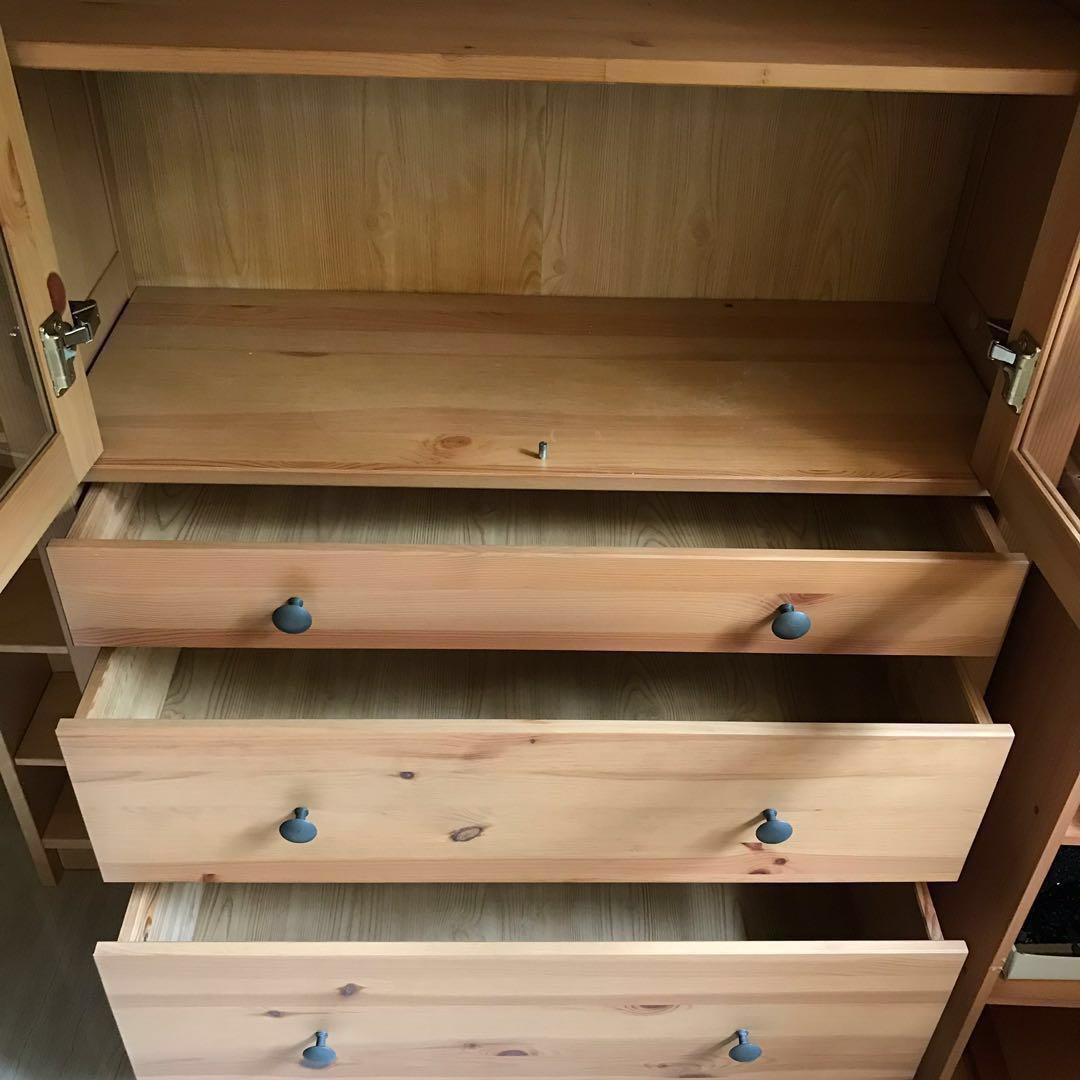 Ikea Hemnes Glass Door Cabinet Furniture Shelves Drawers On