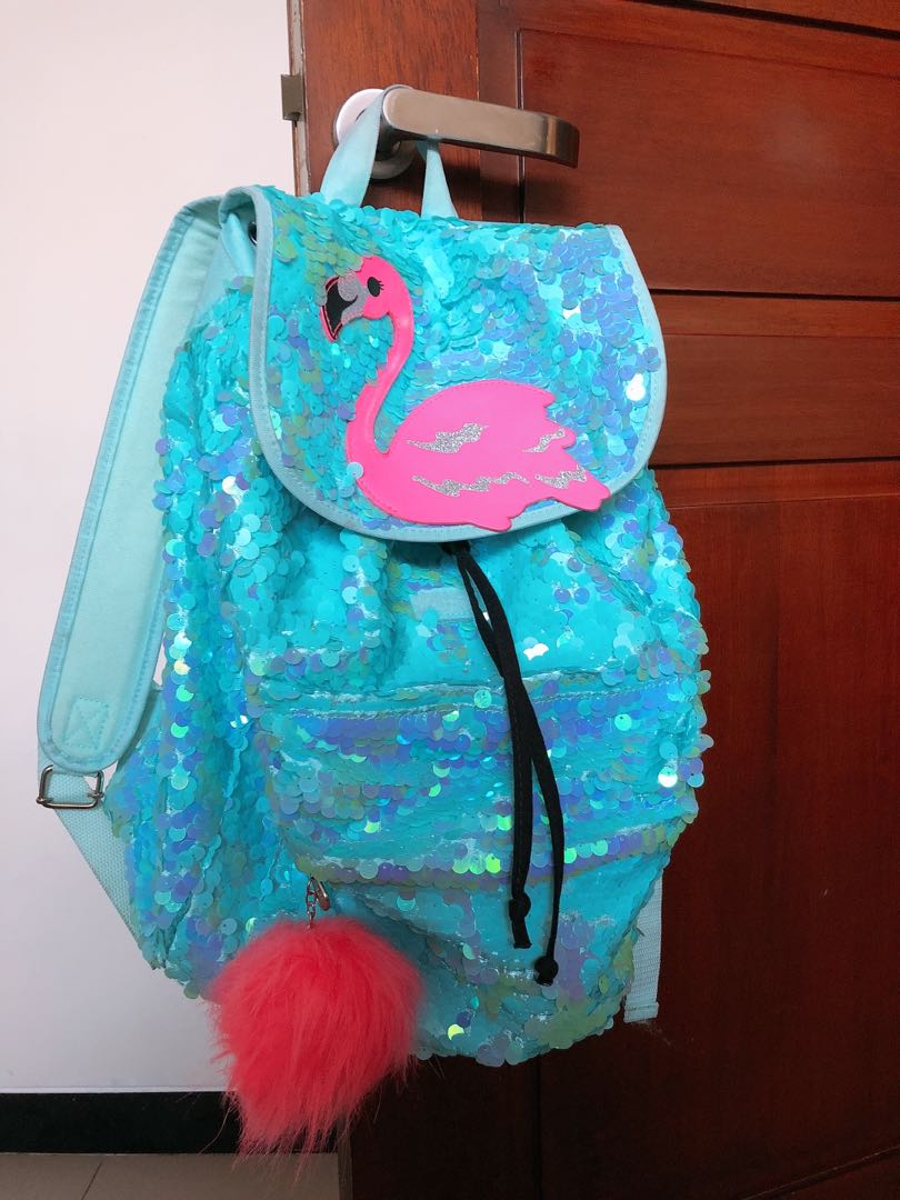 Justice outlet flamingo backpack