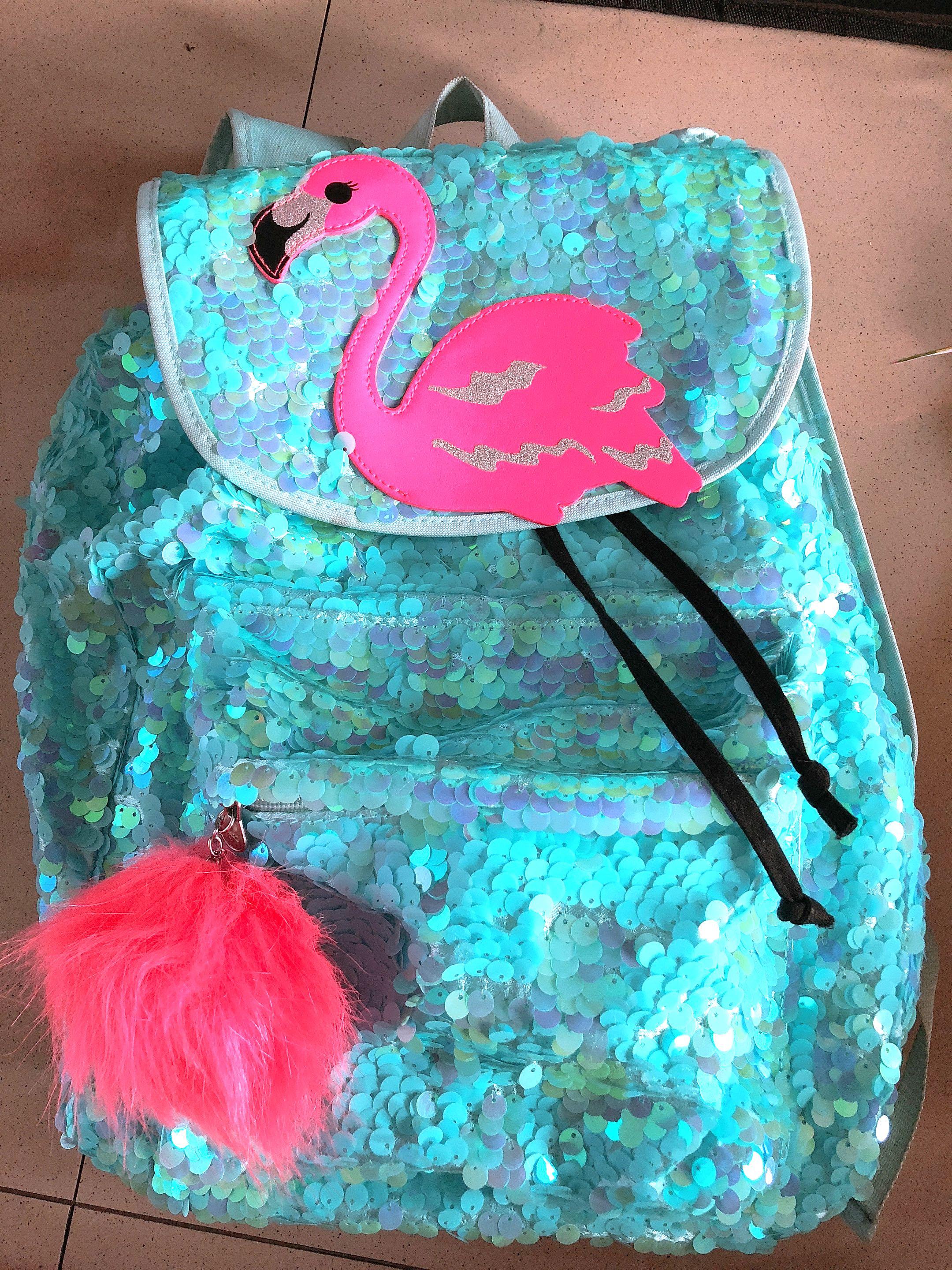 Justice hotsell flamingo backpack