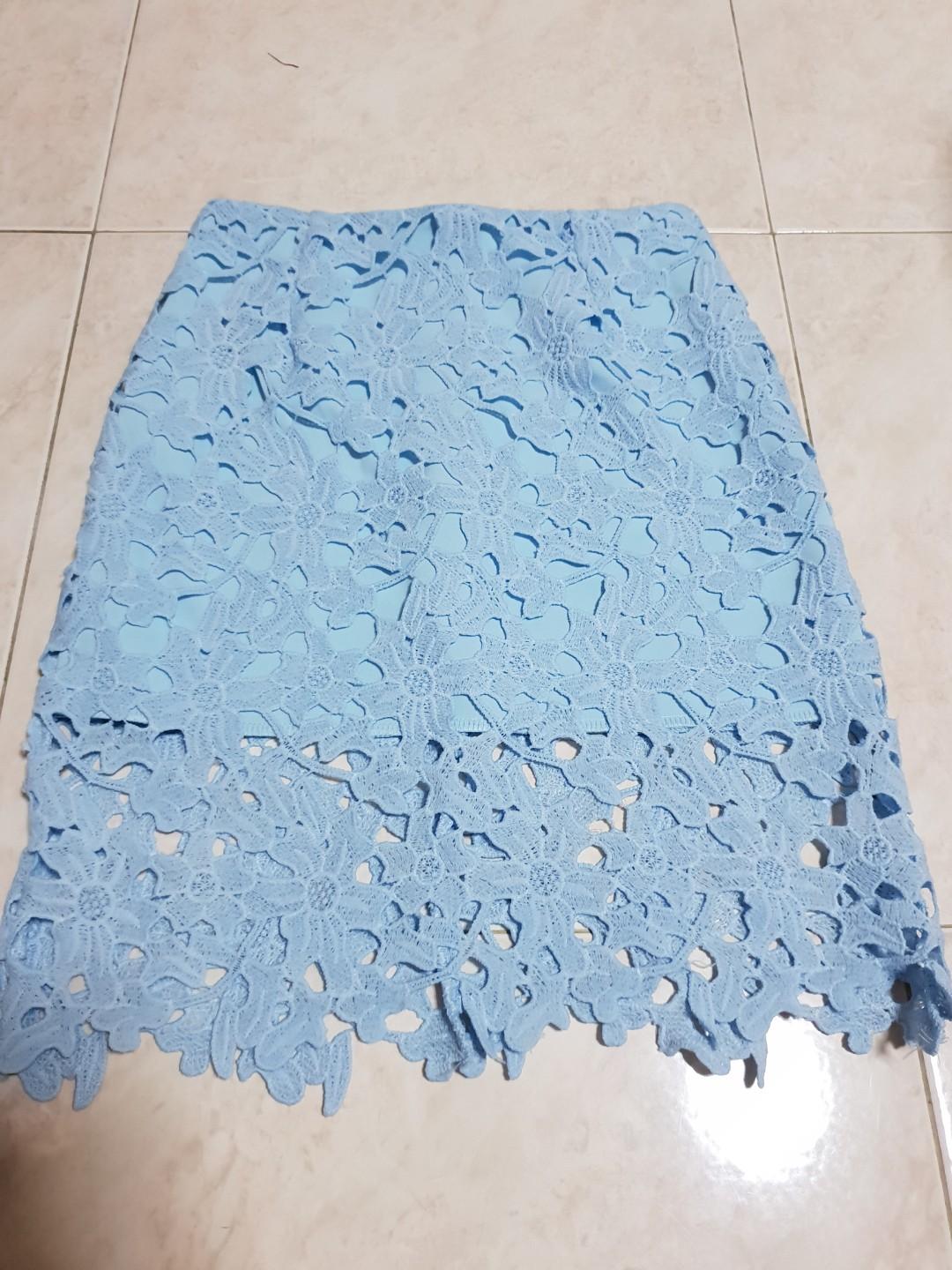 light blue lace skirt