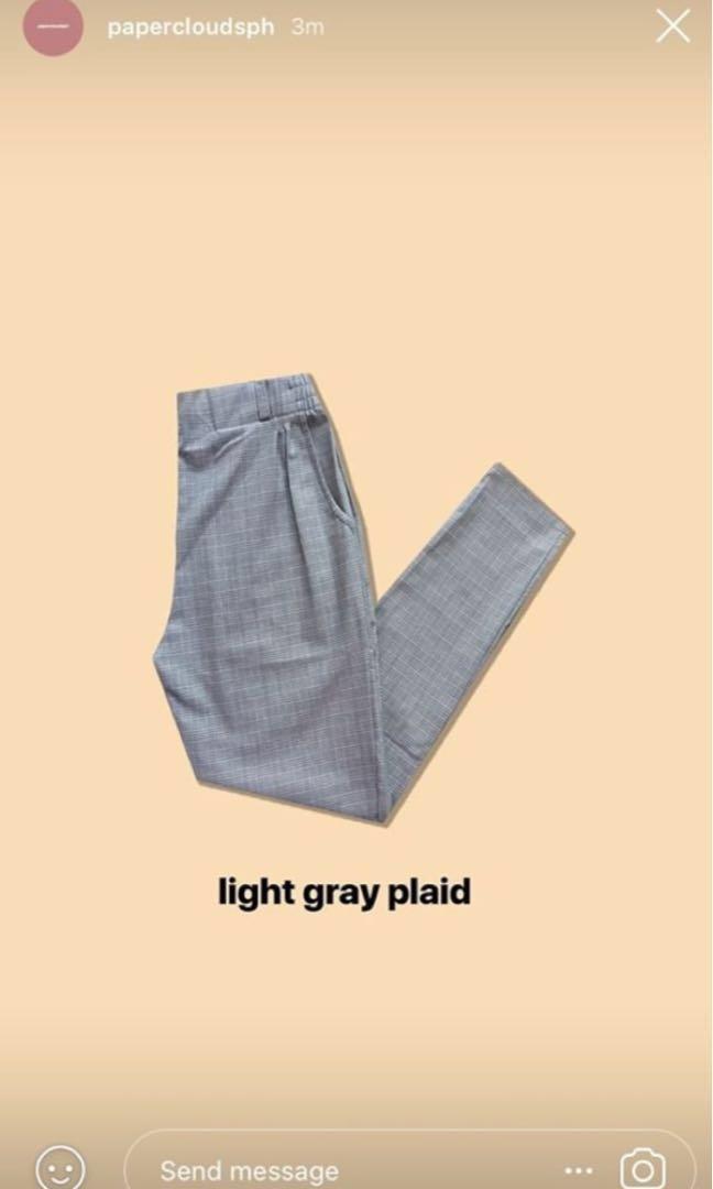 light gray plaid pants